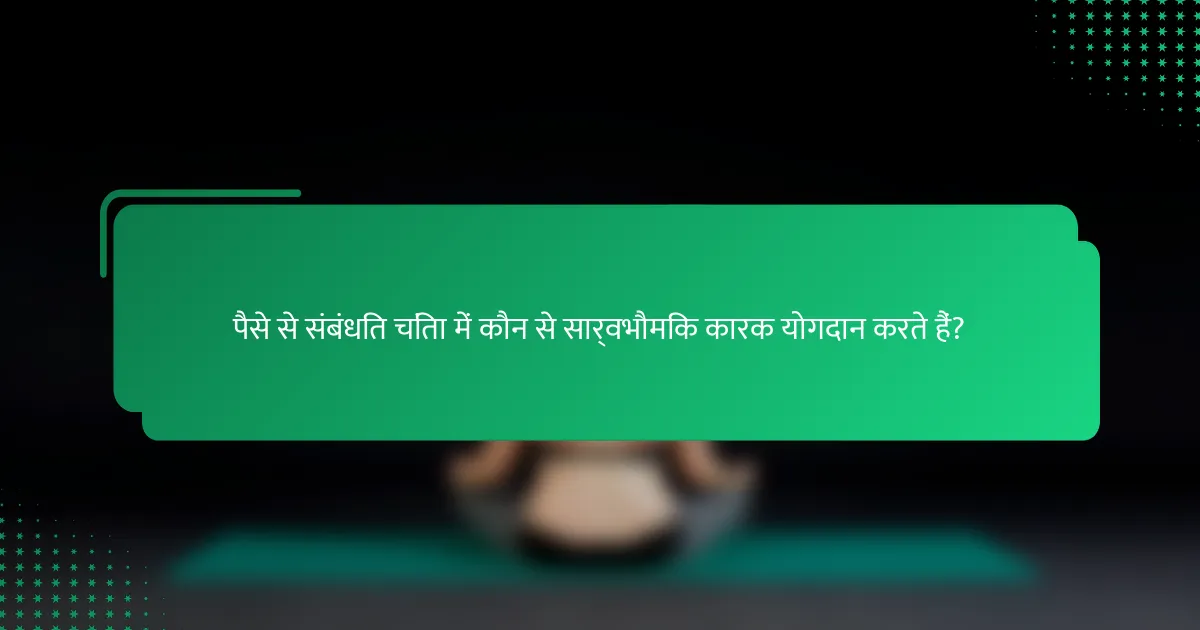 पैसे से संबंधित चिंता में कौन से सार्वभौमिक कारक योगदान करते हैं?