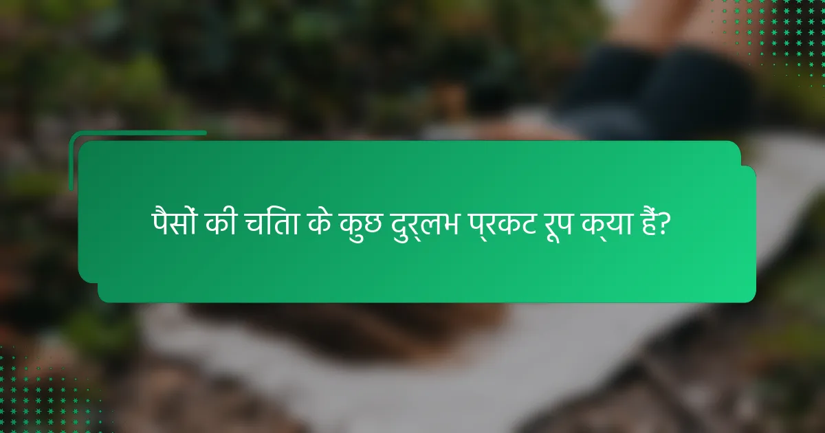 पैसों की चिंता के कुछ दुर्लभ प्रकट रूप क्या हैं?